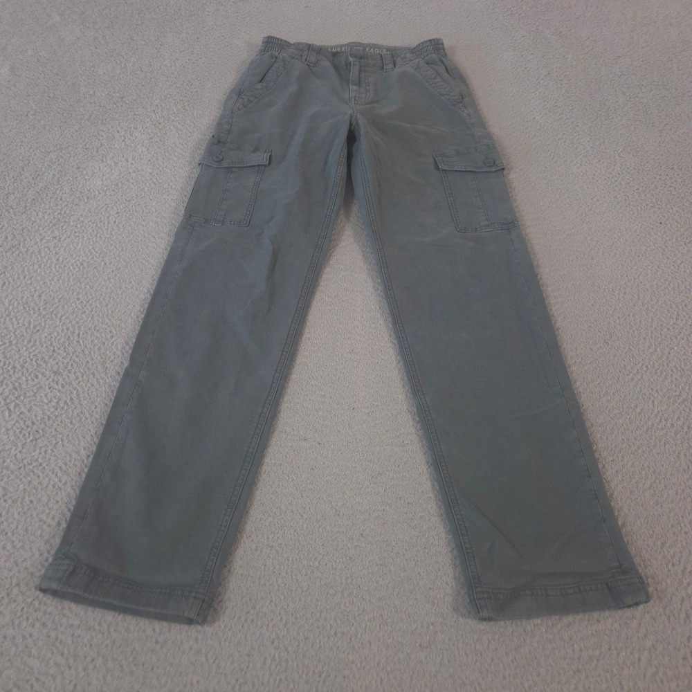 American Eagle Pants Womens 2 Green Straight Leg Stretch Cargo Utility Pocket